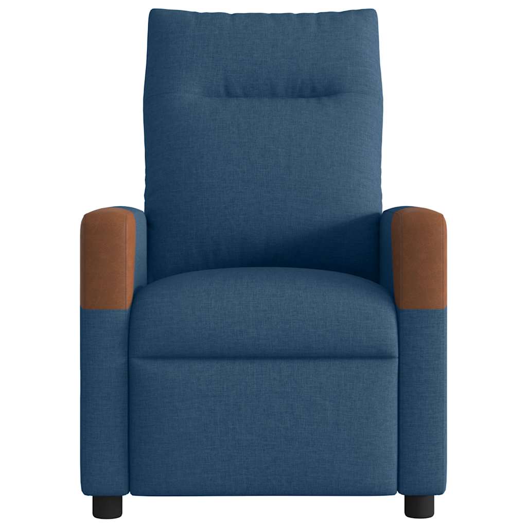 Poltrona de massagens reclinável elétrica tecido azul