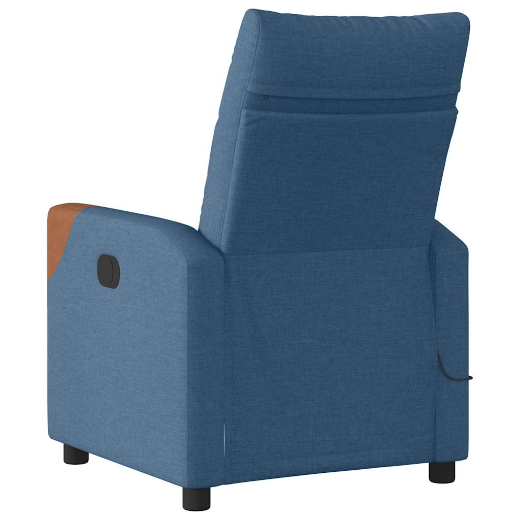 Poltrona de massagens reclinável elétrica tecido azul