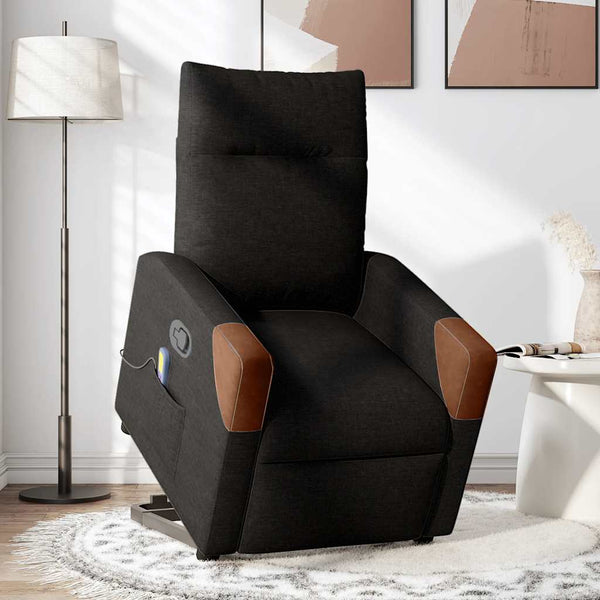 Poltrona de massagens reclinável elevatória tecido preto