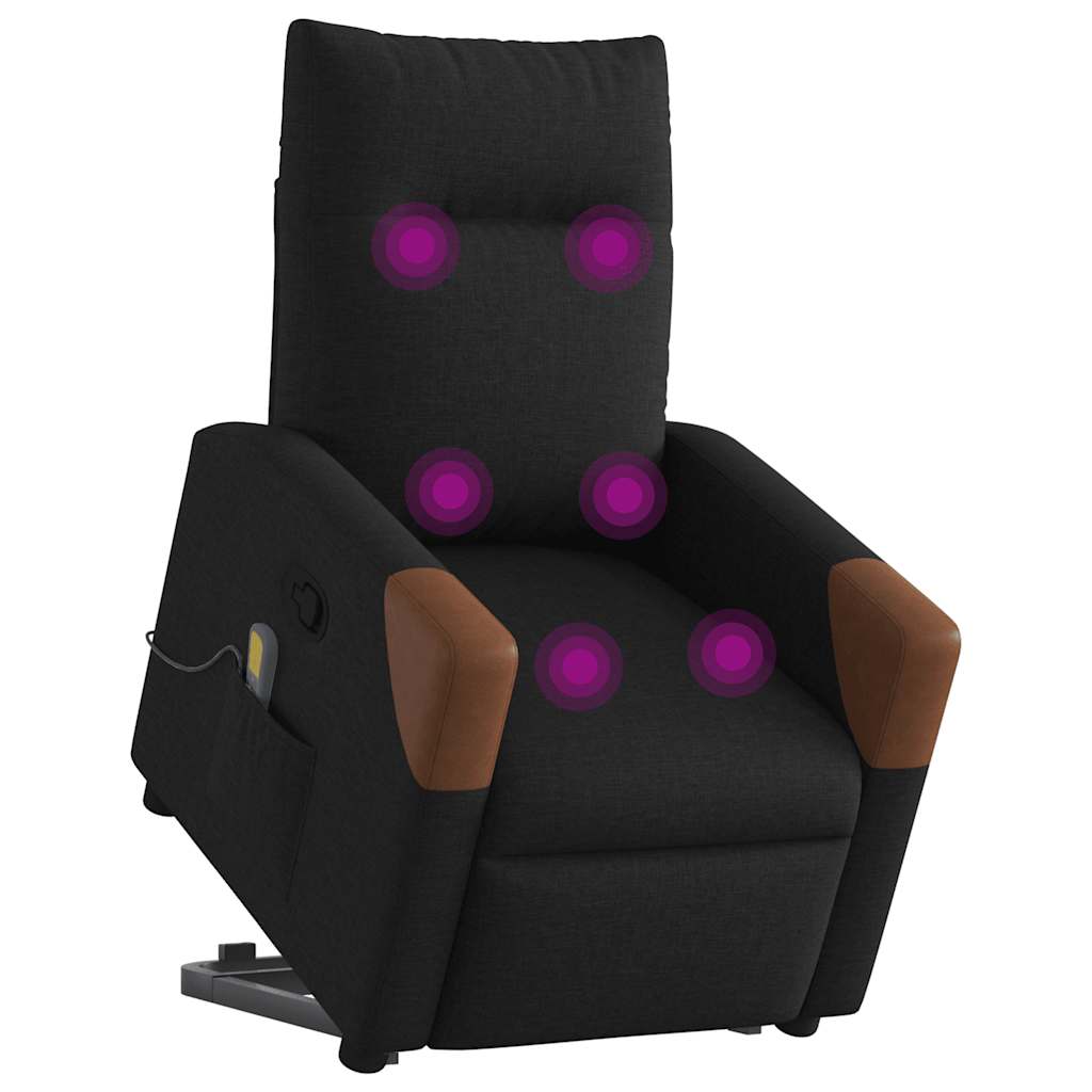 Poltrona de massagens reclinável elevatória tecido preto