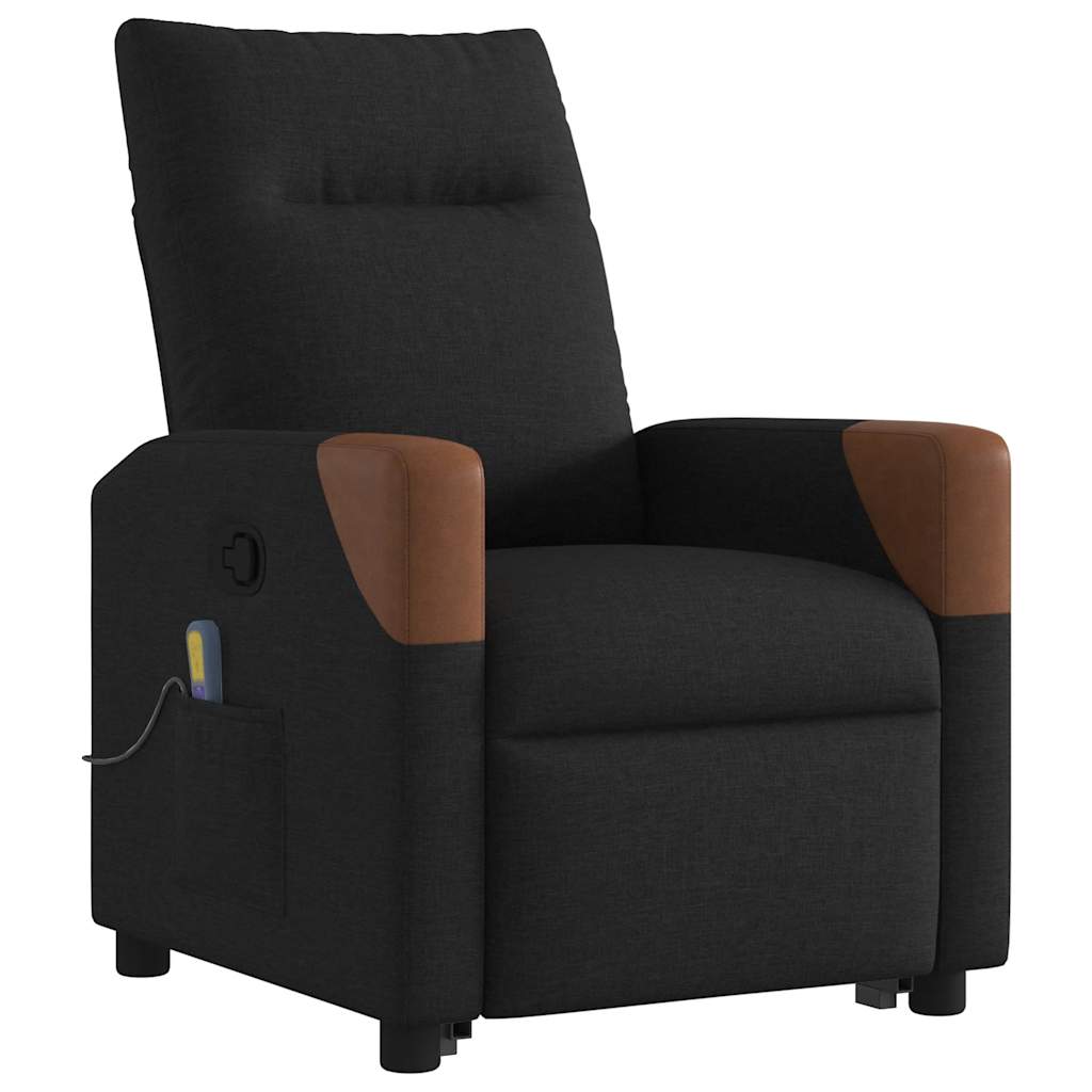 Poltrona de massagens reclinável elevatória tecido preto