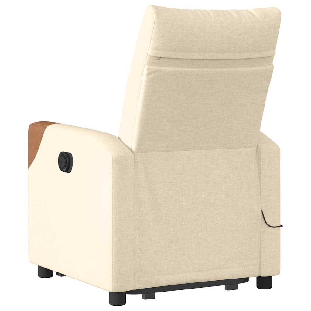 Poltrona elevatória de massagens tecido cor creme