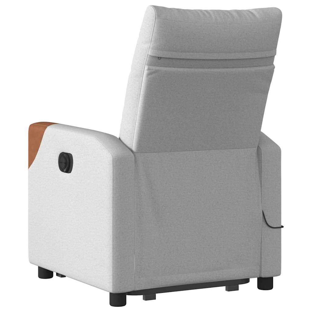 Poltrona elétrica elevatória massagens tecido cinzento-nublado