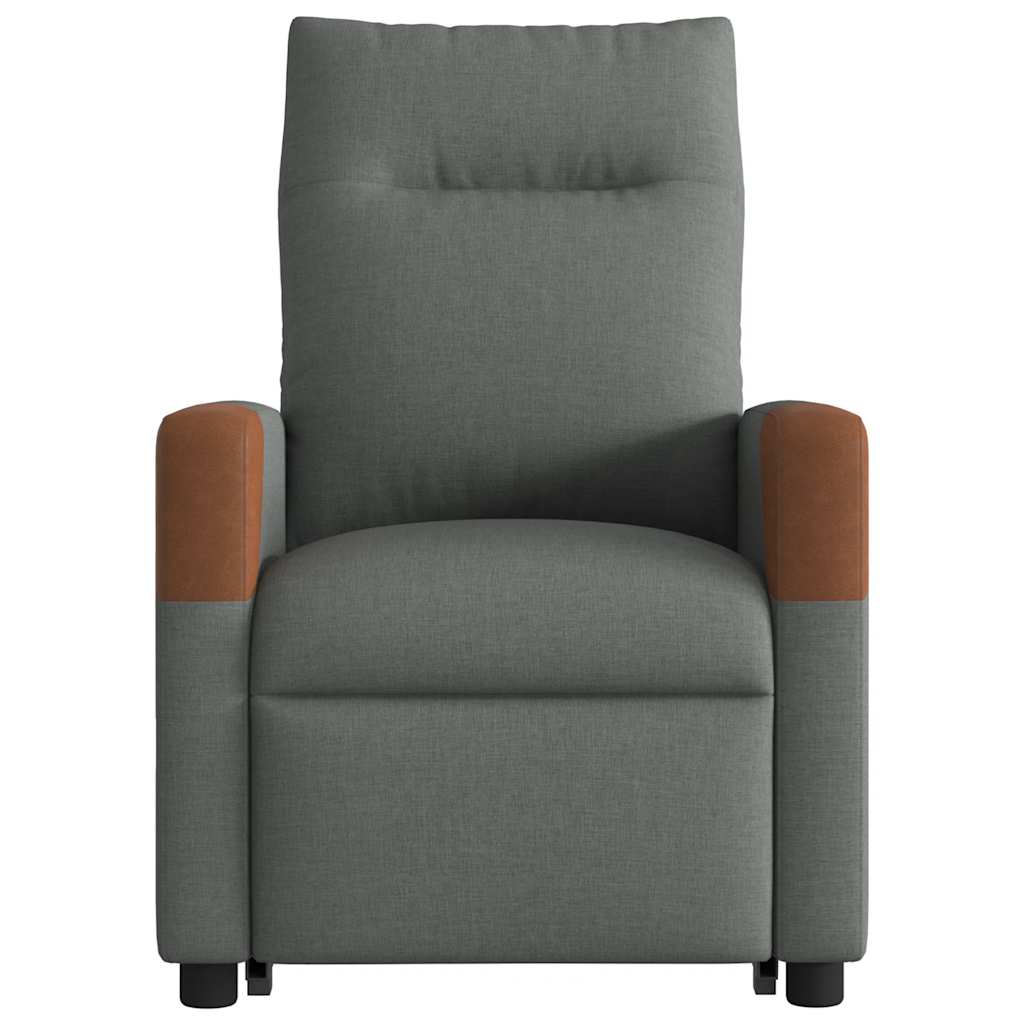 Poltrona elétrica elevatória massagens tecido cinzento-escuro
