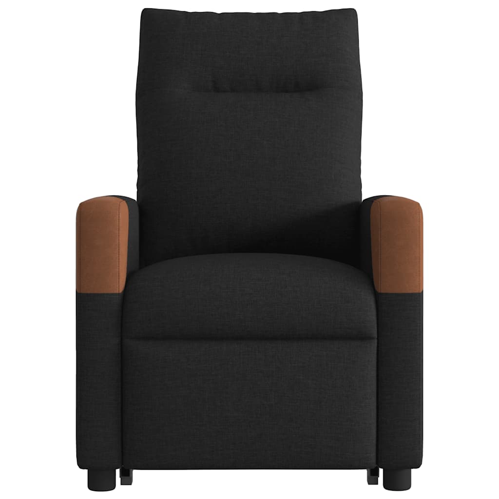Poltrona elétrica elevatória massagens tecido preto