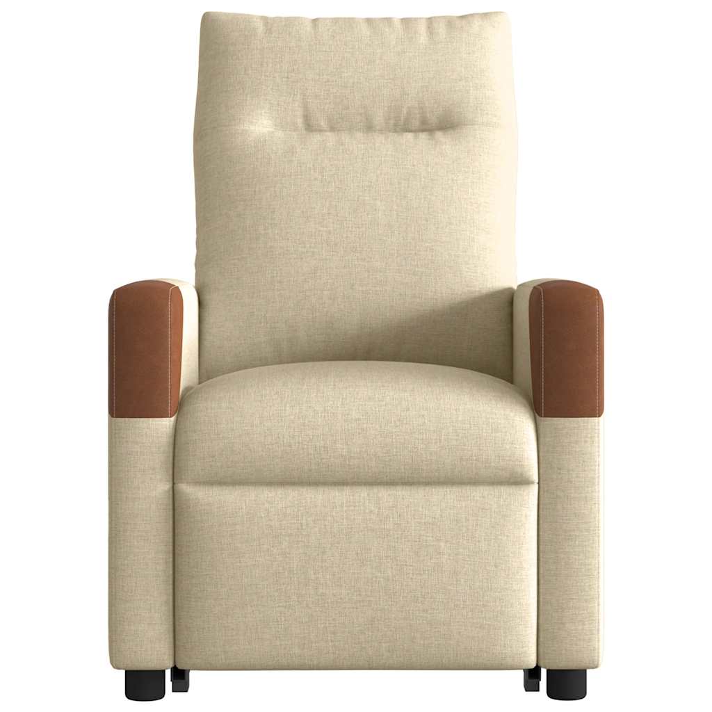 Poltrona elétrica elevatória massagens tecido creme