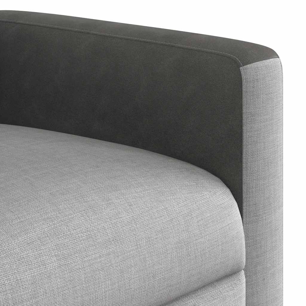 Poltrona massagens reclinável elétrica tecido cinzento-nublado