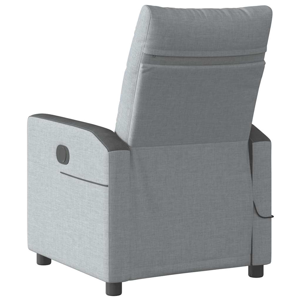 Poltrona de massagens reclinável elétrica tecido cinzento-claro