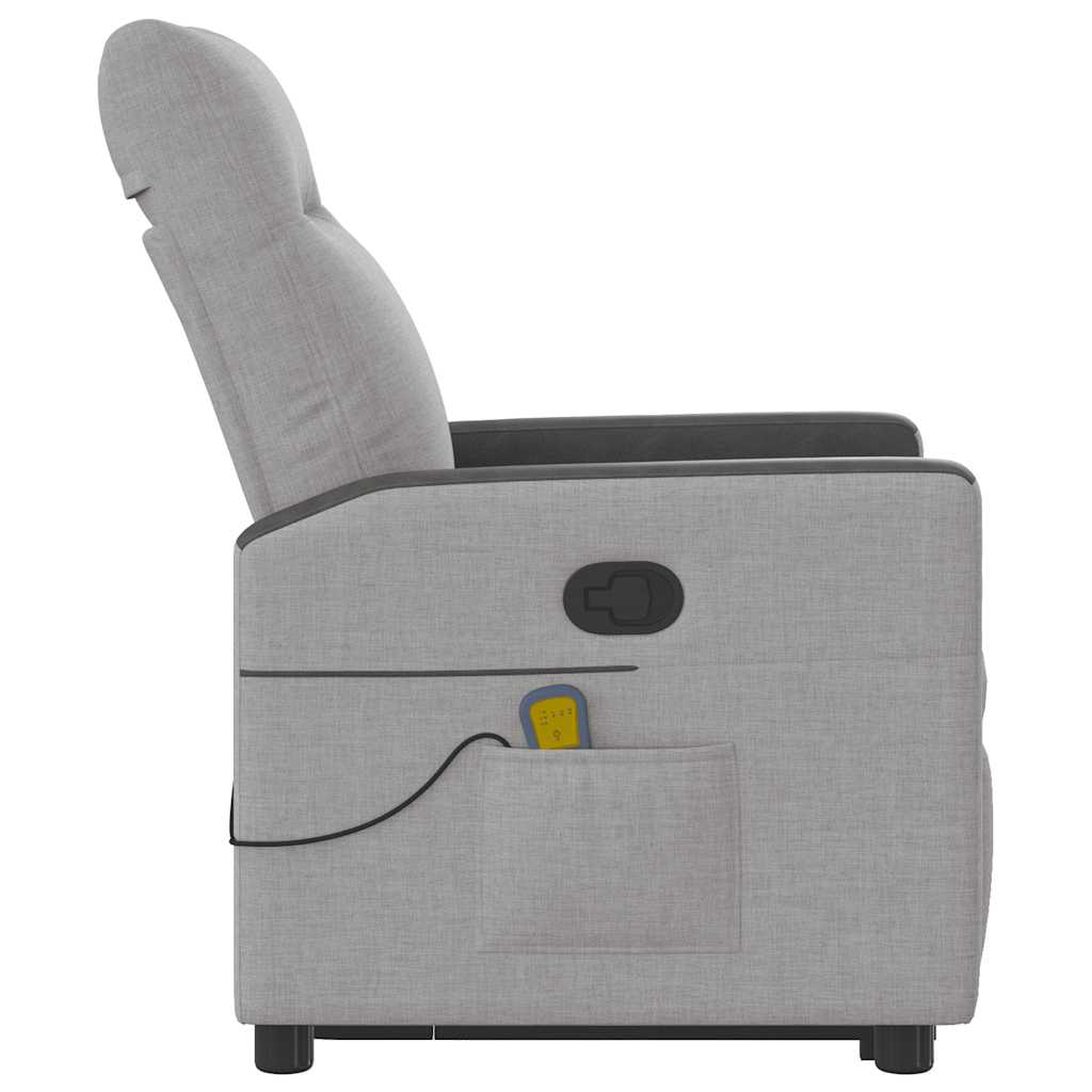 Poltrona elevatória de massagens tecido cinzento-nublado