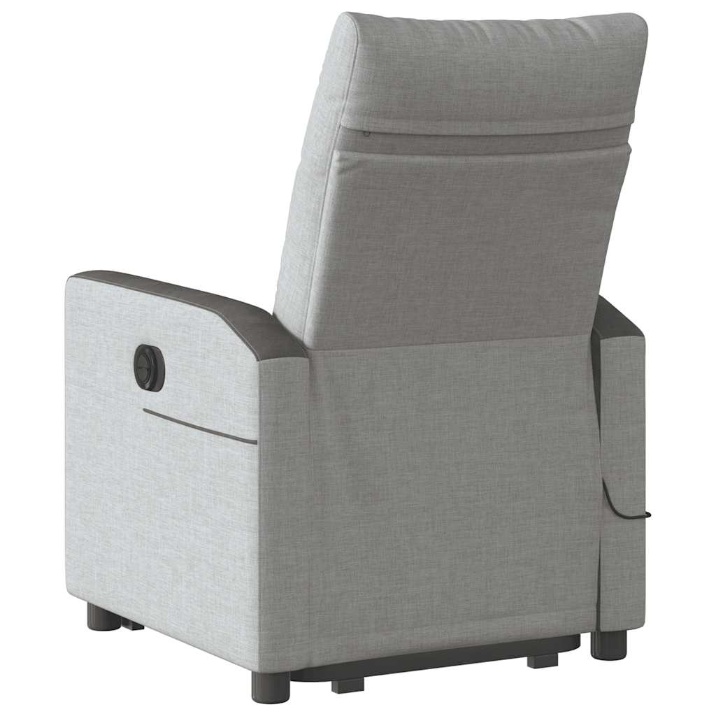 Poltrona elevatória de massagens tecido cinzento-nublado