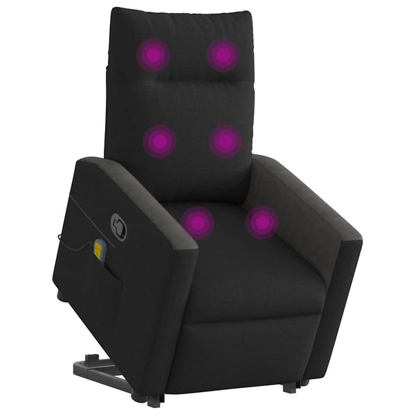 Poltrona de massagens reclinável elevatória tecido preto