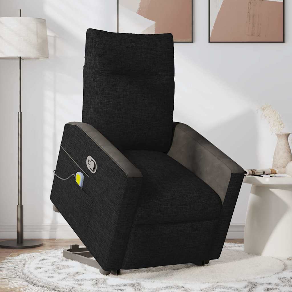 Poltrona de massagens reclinável elevatória tecido preto