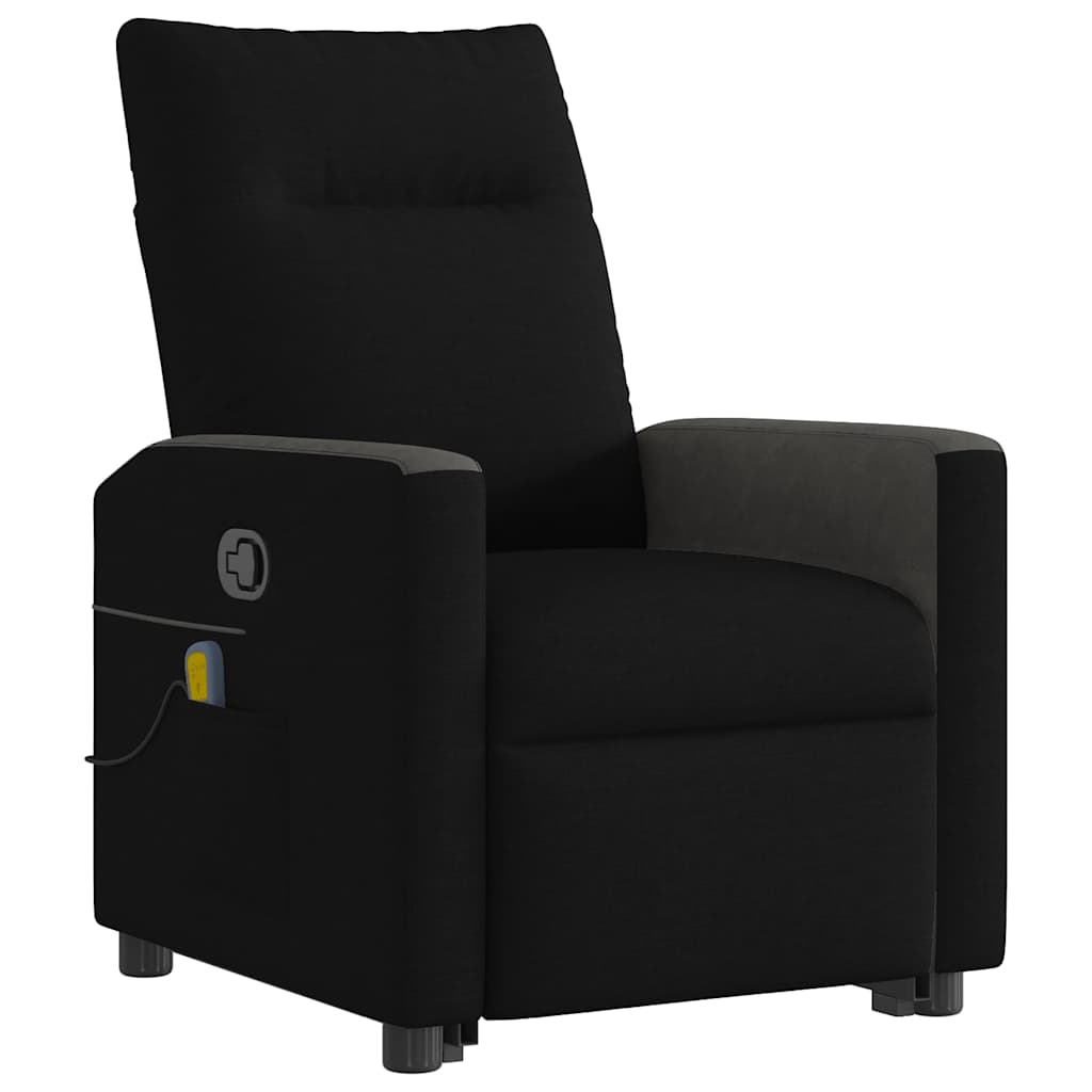 Poltrona de massagens reclinável elevatória tecido preto