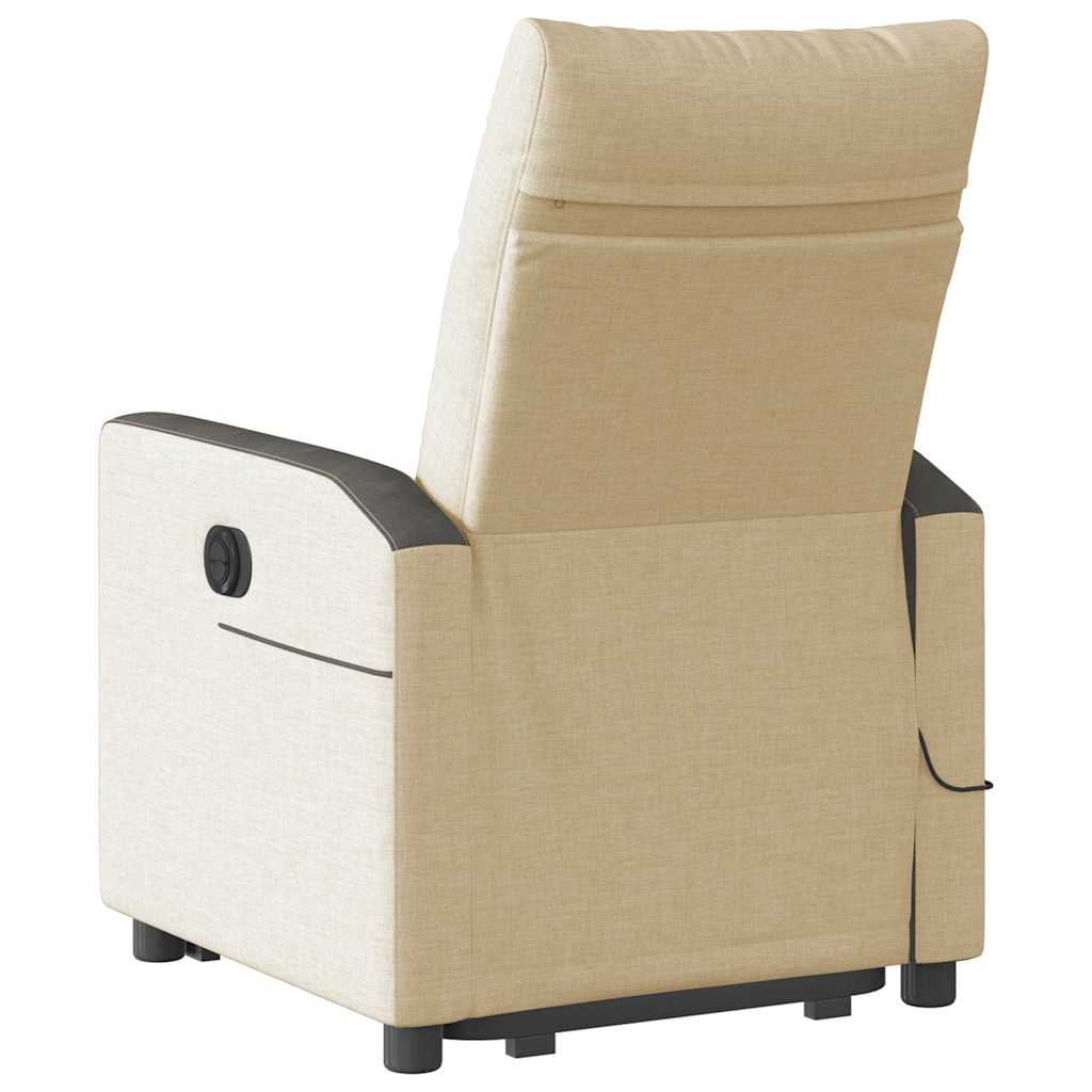 Poltrona elevatória de massagens tecido cor creme