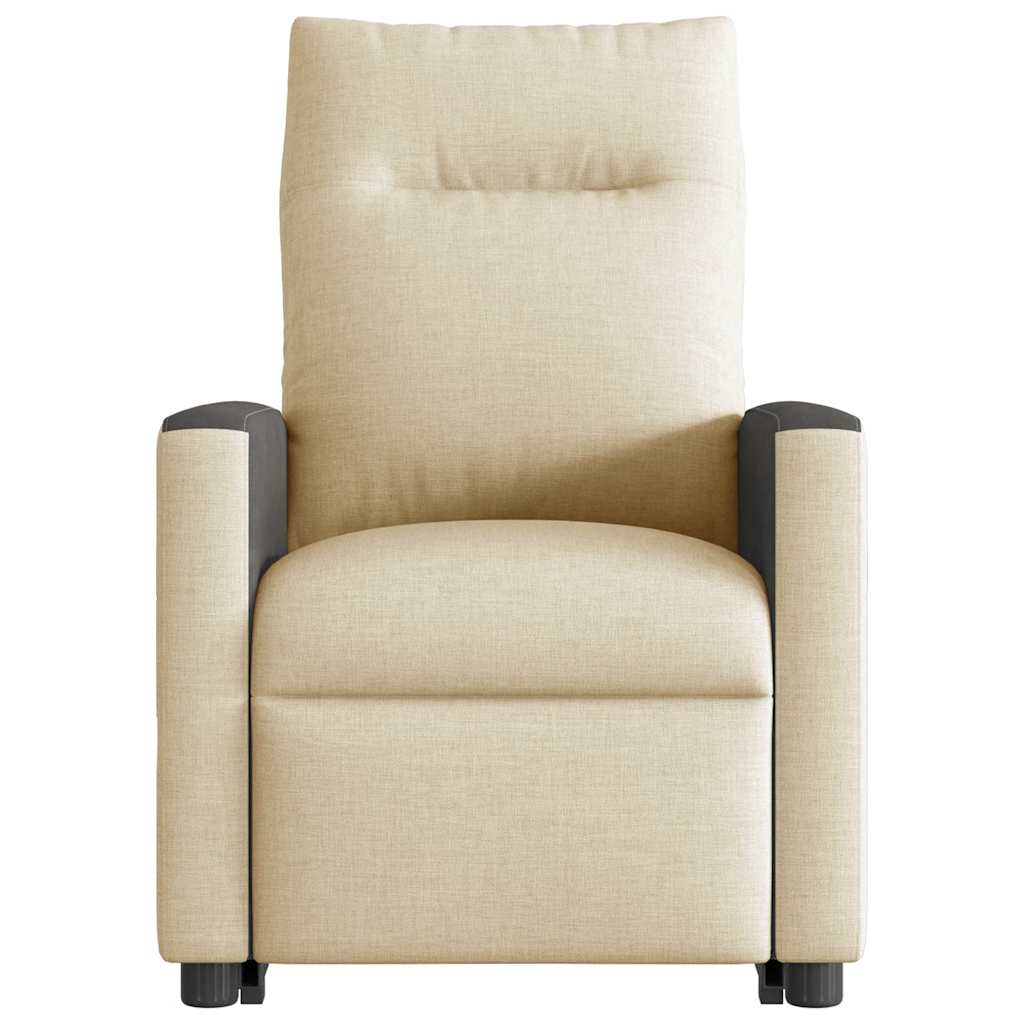 Poltrona elétrica elevatória massagens tecido creme