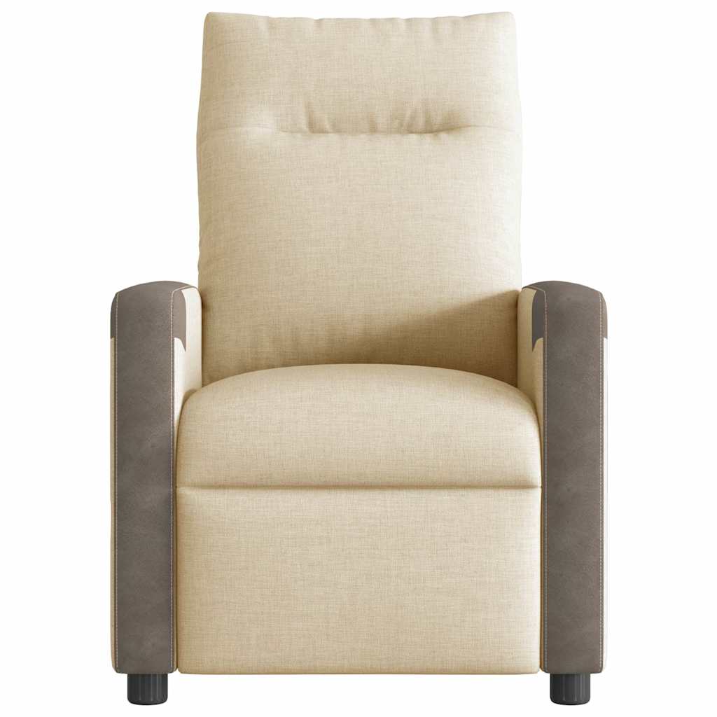 Poltrona reclinável elétrica tecido cor creme