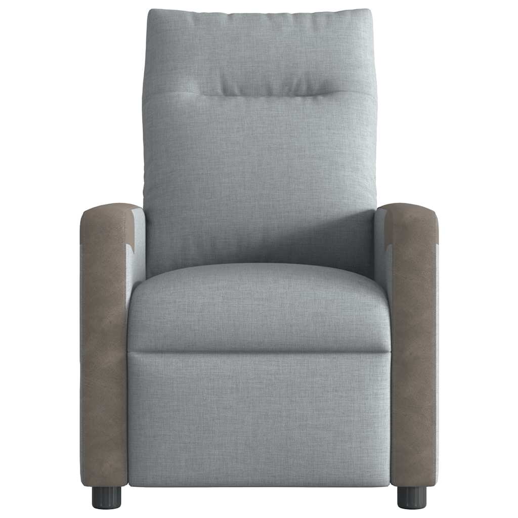 Poltrona de massagens reclinável elétrica tecido cinzento-claro