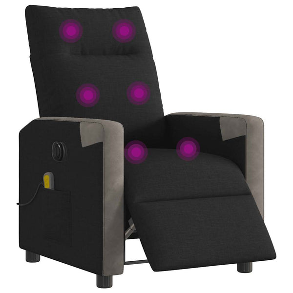 Poltrona reclinável de massagens elétrica tecido preto