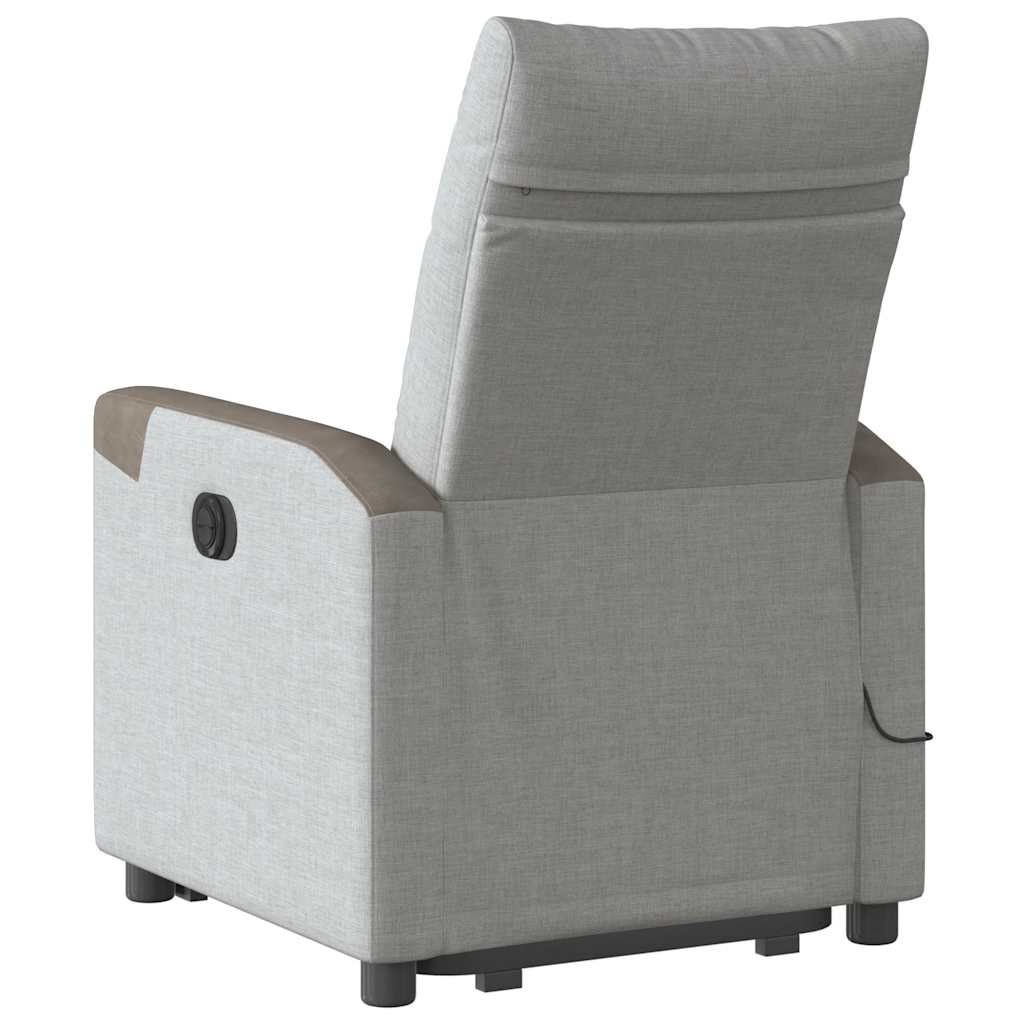 Poltrona elevatória de massagens tecido cinzento-nublado