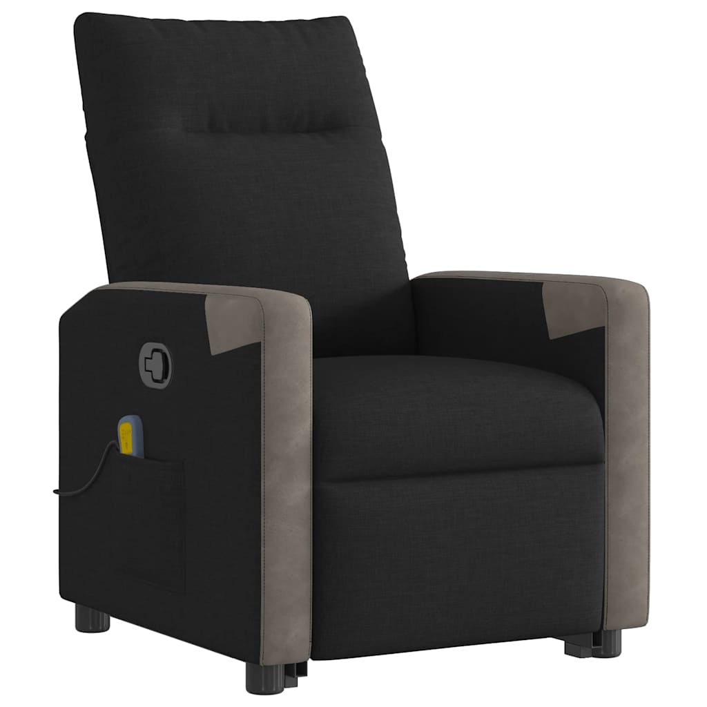 Poltrona de massagens reclinável elevatória tecido preto