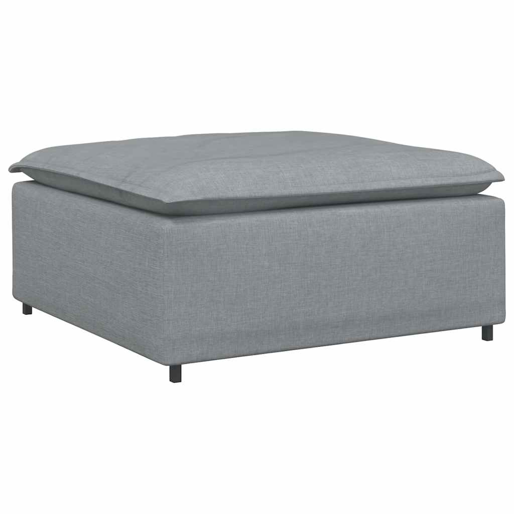 Módulo de pufe modular para sofá cinza claro 100x100x48 cm