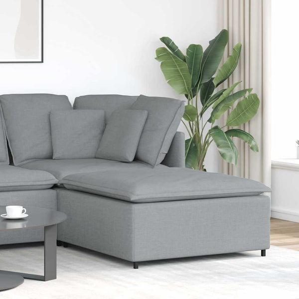 Módulo de pufe modular para sofá cinza claro 100x100x48 cm