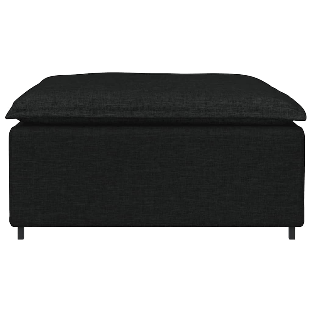 Módulo de pufe modular para sofá preto 100x100x48 cm