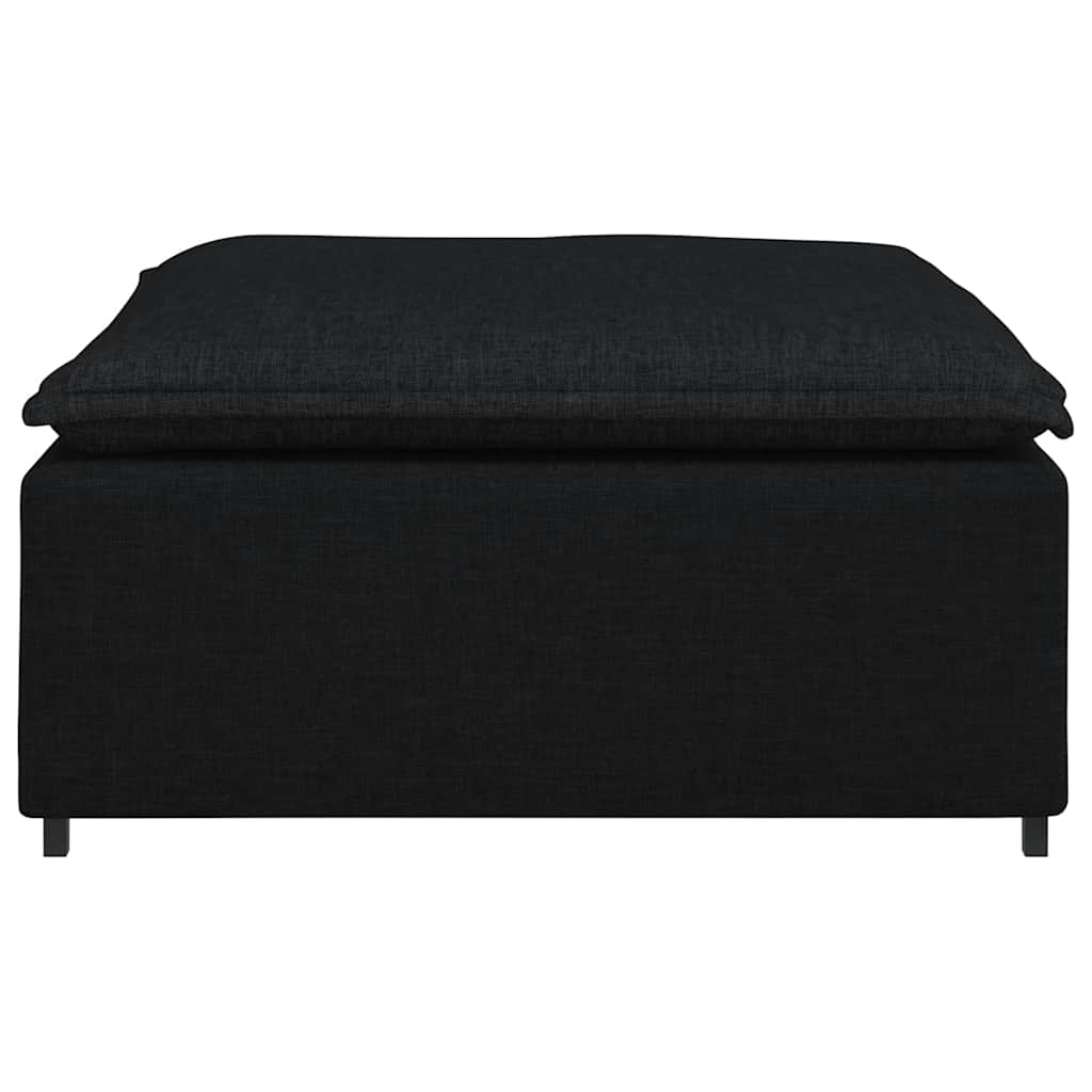 Módulo de pufe modular para sofá preto 100x100x48 cm