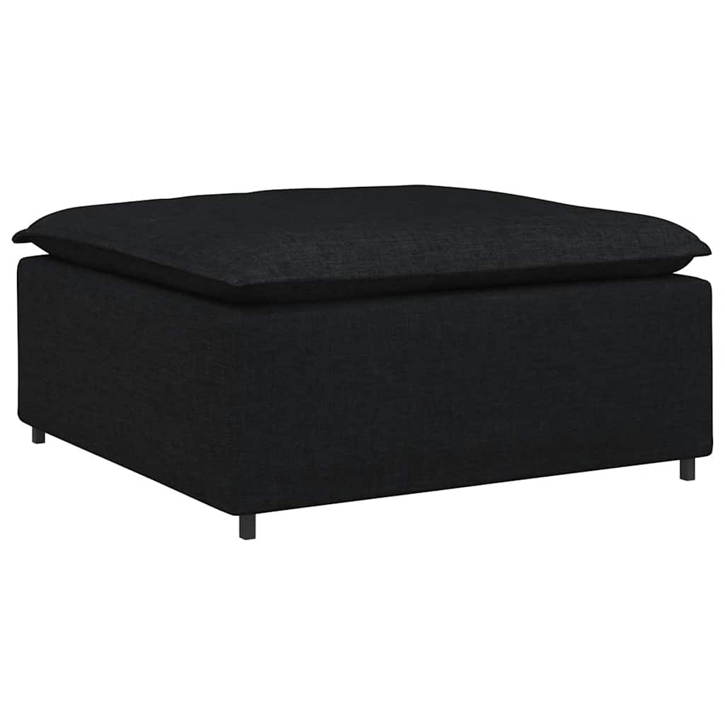 Módulo de pufe modular para sofá preto 100x100x48 cm