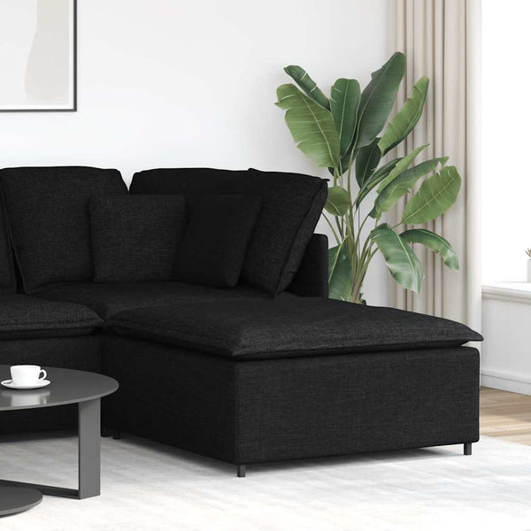 Módulo de pufe modular para sofá preto 100x100x48 cm