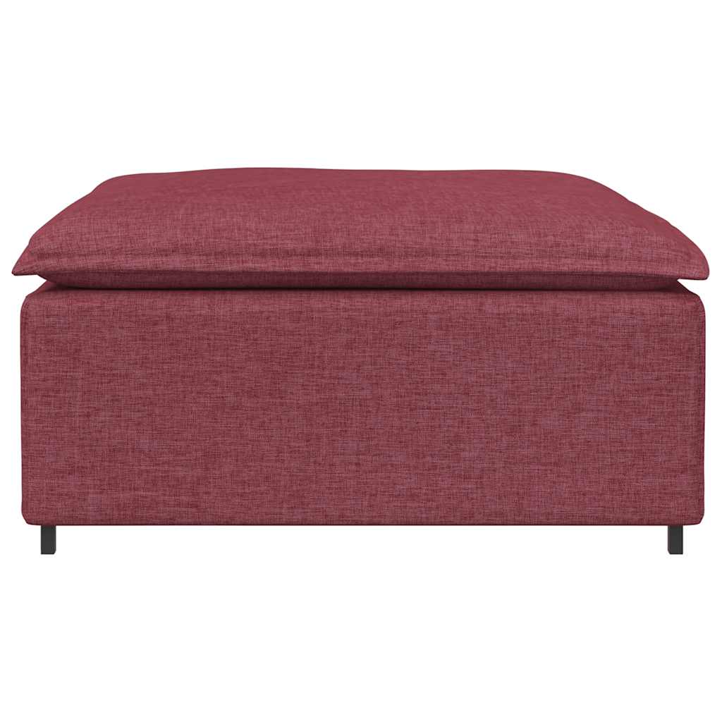 Módulo de pufe modular para sofá vinho tinto 100x100x48 cm