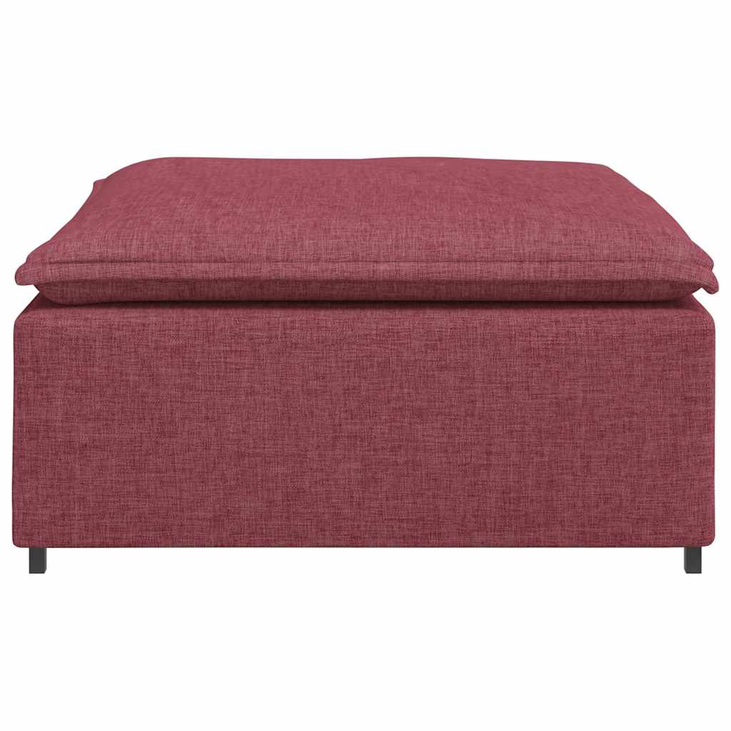 Módulo de pufe modular para sofá vinho tinto 100x100x48 cm
