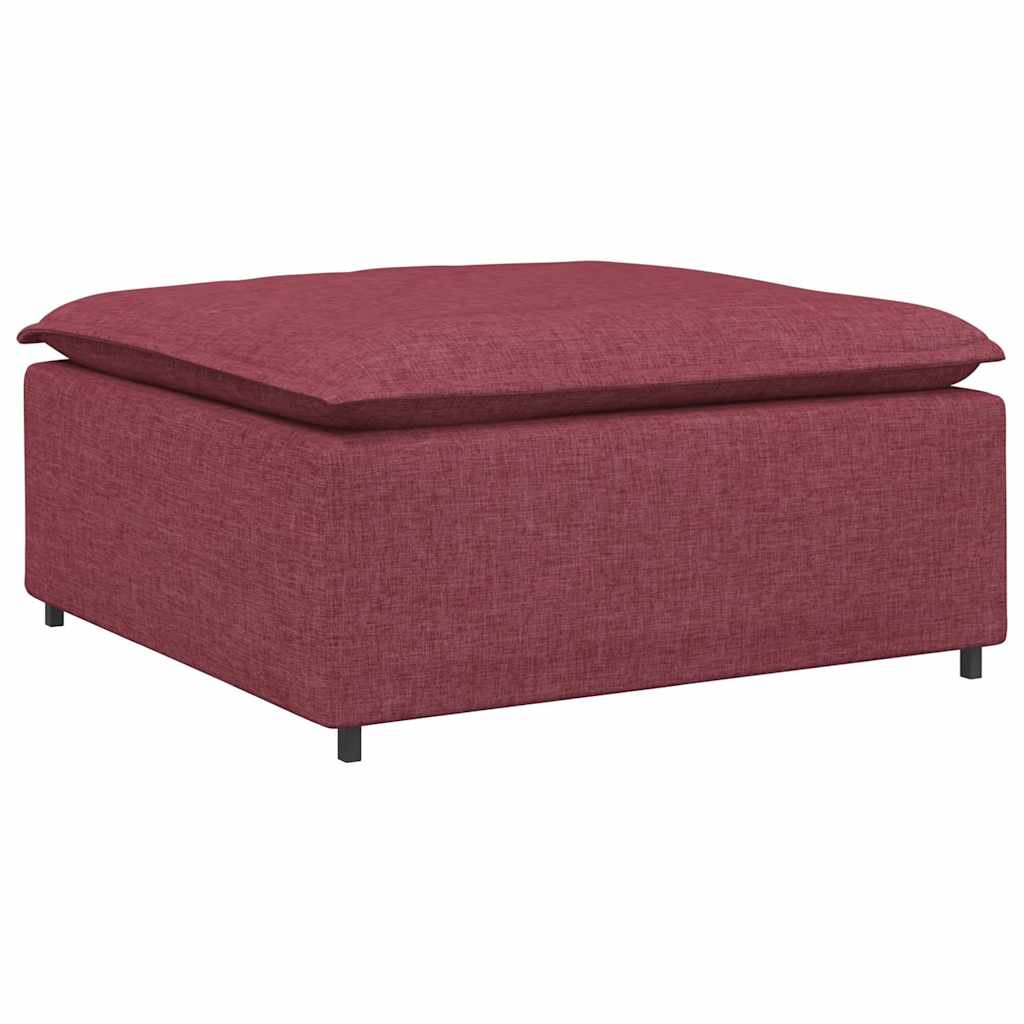 Módulo de pufe modular para sofá vinho tinto 100x100x48 cm