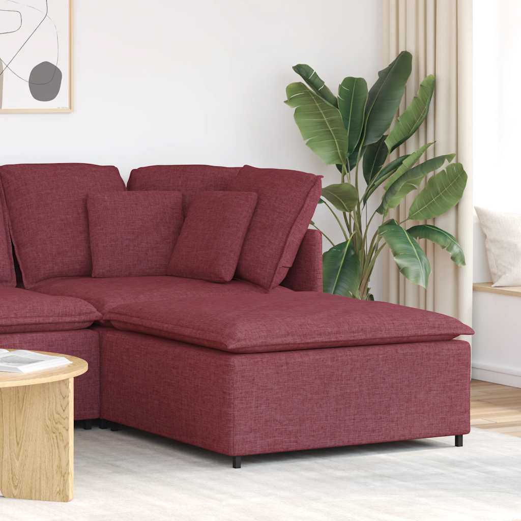 Módulo de pufe modular para sofá vinho tinto 100x100x48 cm