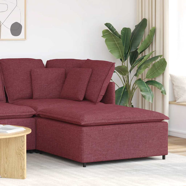Módulo de pufe modular para sofá vinho tinto 100x100x48 cm
