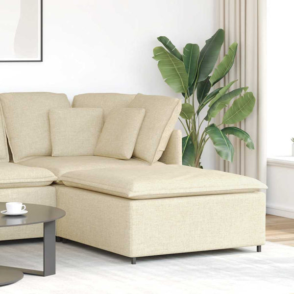 Sofá Modular Pufe Módulo Creme 100x100x48 cm