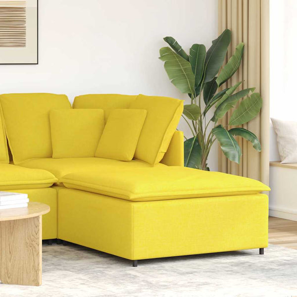 Sofá Modular Pufe Módulo Amarelo Claro 100x100x48 cm