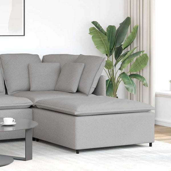 Módulo de pufe modular para sofá cinza nuvem 100x100x48 cm