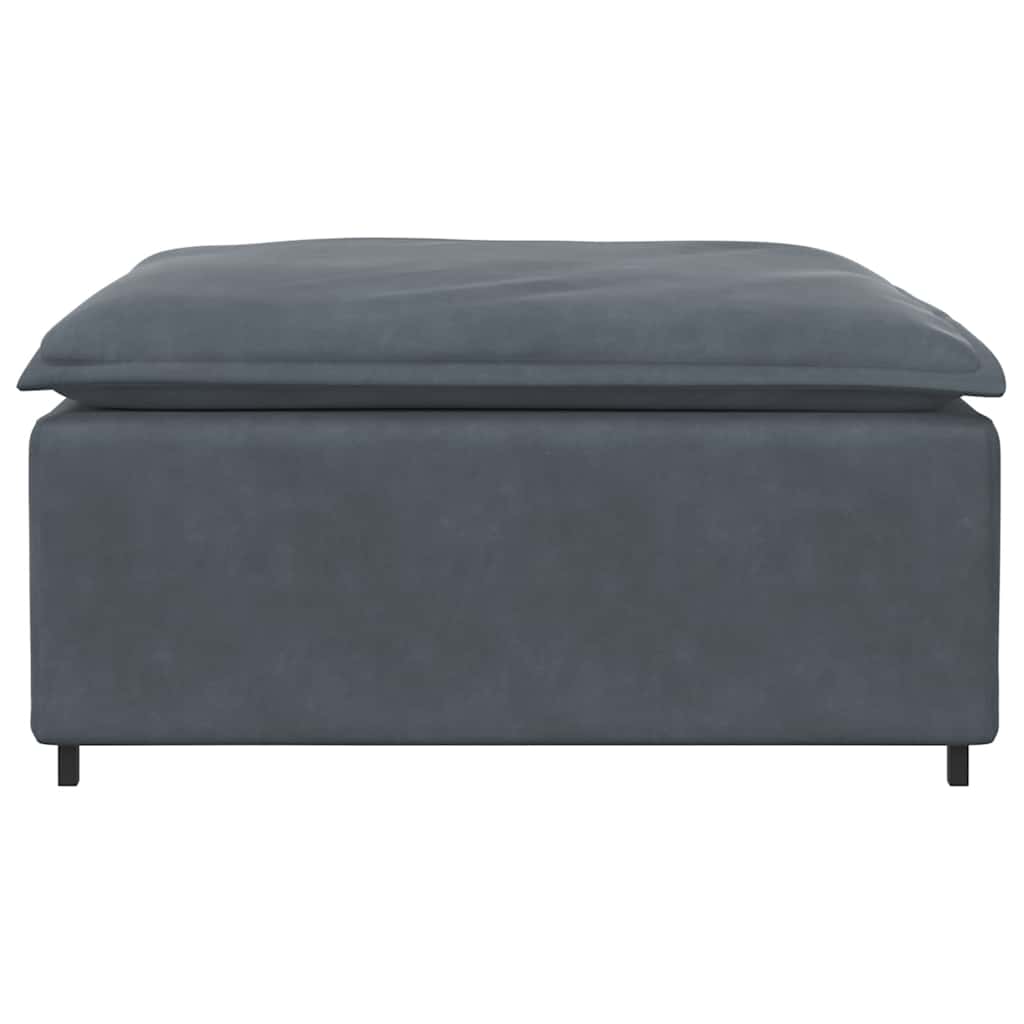 Módulo de pufe para sofá modular cinzento-escuro 100x100x48 cm