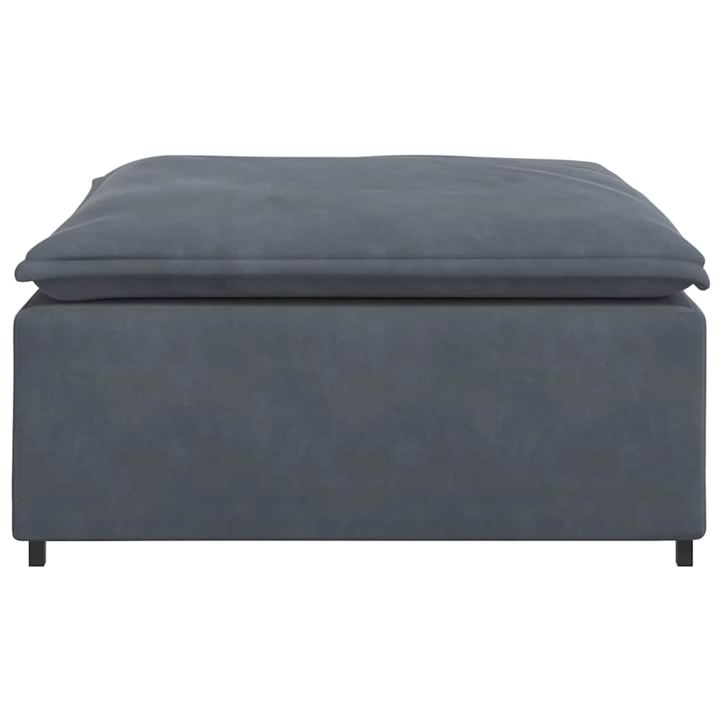 Módulo de pufe para sofá modular cinzento-escuro 100x100x48 cm