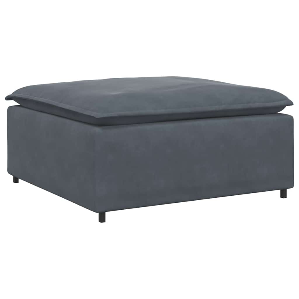 Módulo de pufe para sofá modular cinzento-escuro 100x100x48 cm