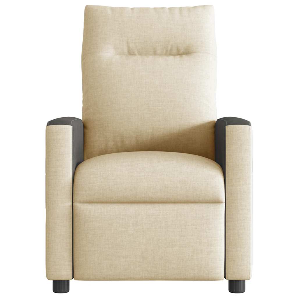 Poltrona de massagens reclinável tecido cor creme