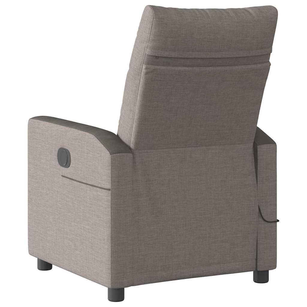 Poltrona de massagens reclinável tecido cinzento-acastanhado