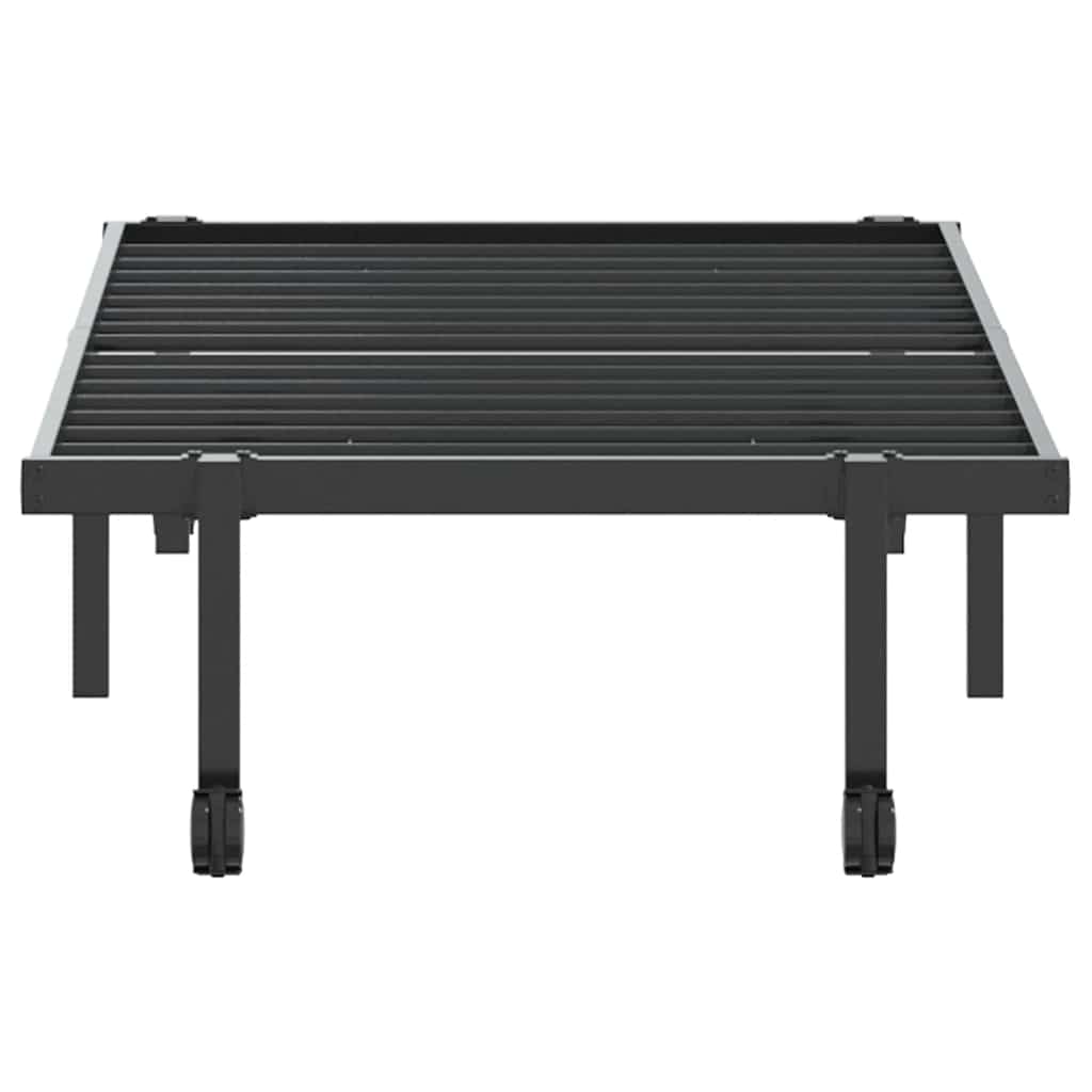 Estrutura de cama sem colchão Dobrável 75x190 cm aço preto