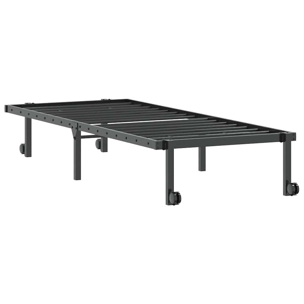 Estrutura de cama sem colchão Dobrável 75x190 cm aço preto