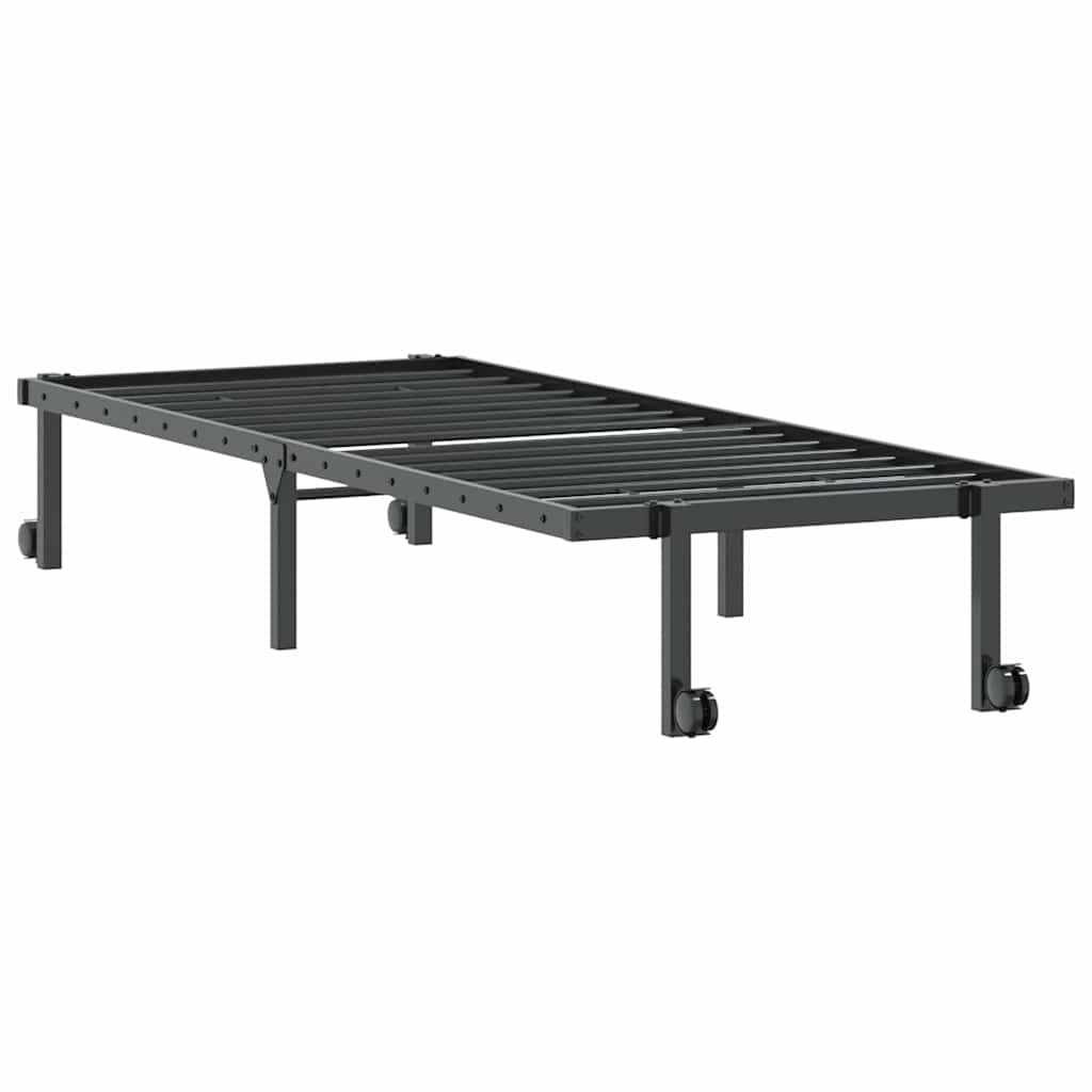 Estrutura de cama sem colchão Dobrável 80x200 cm aço preto