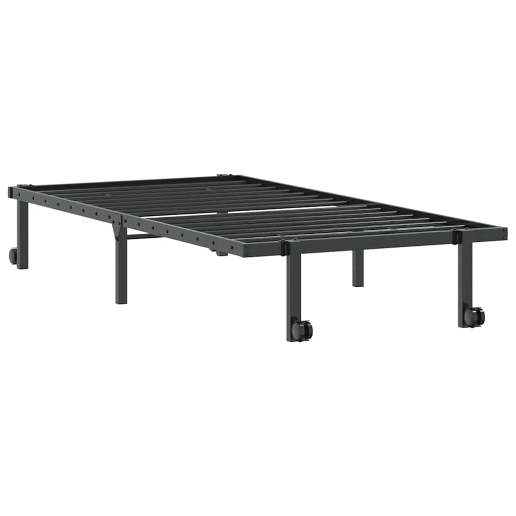 Estrutura de cama sem colchão Dobrável 90x190 cm aço preto