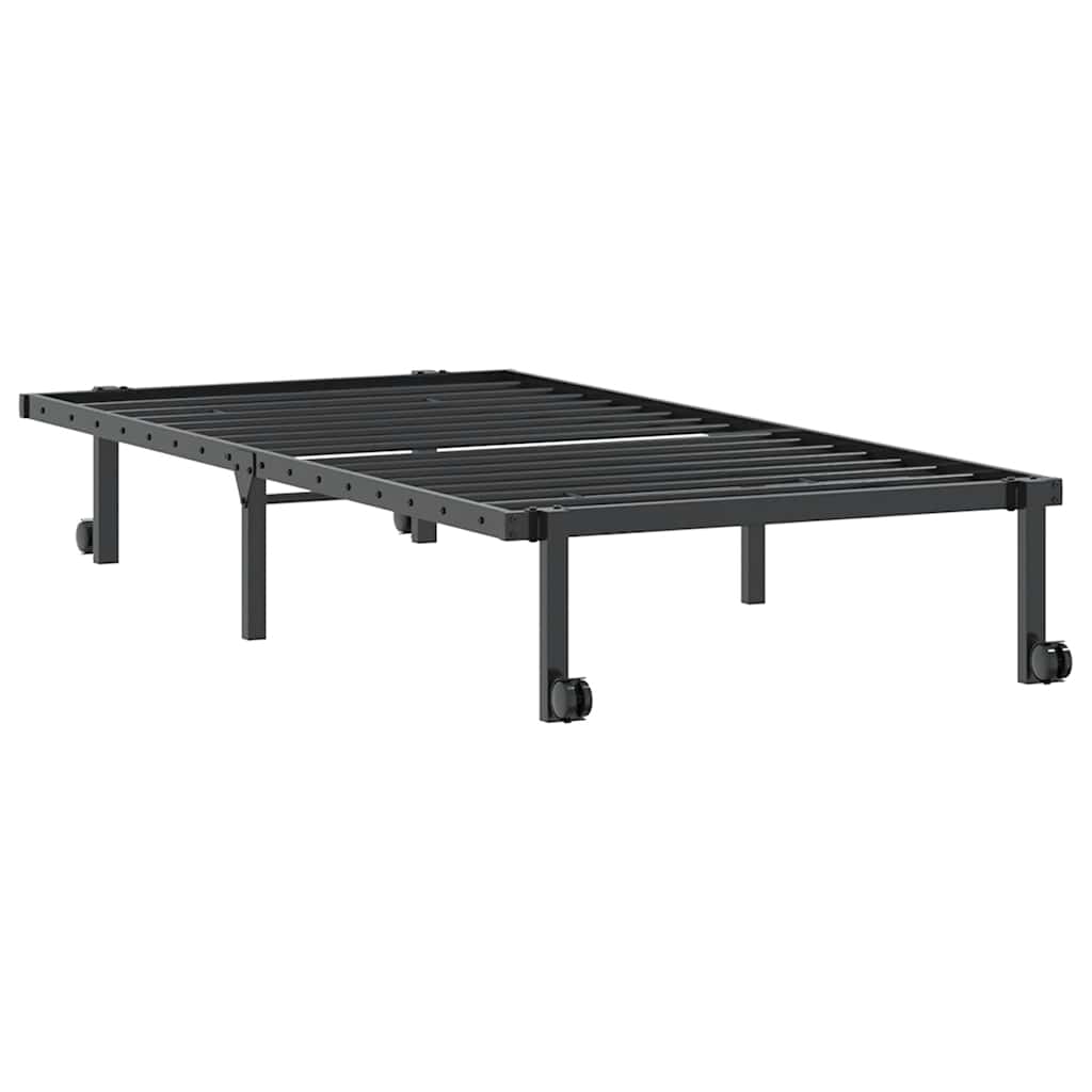 Estrutura de cama sem colchão Dobrável 90x190 cm aço preto