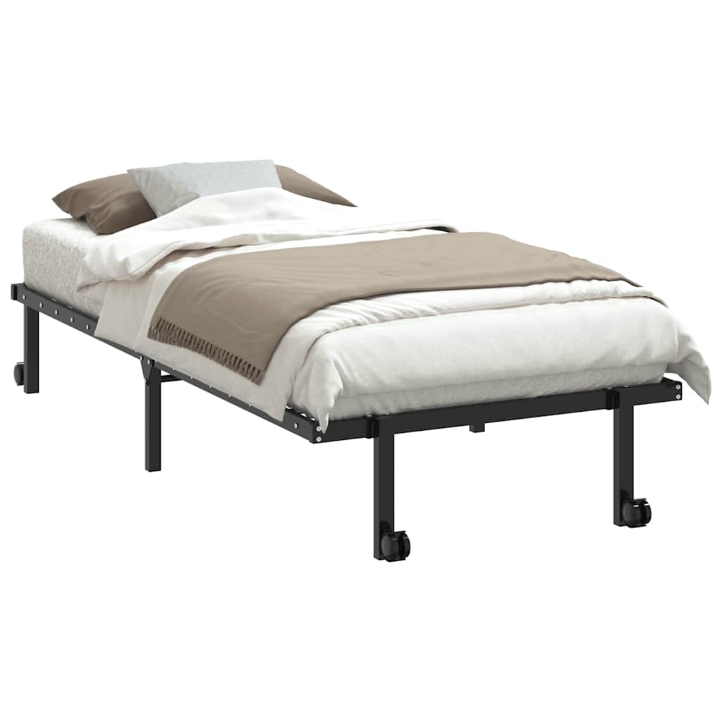 Estrutura de cama sem colchão Dobrável 90x200 cm aço preto