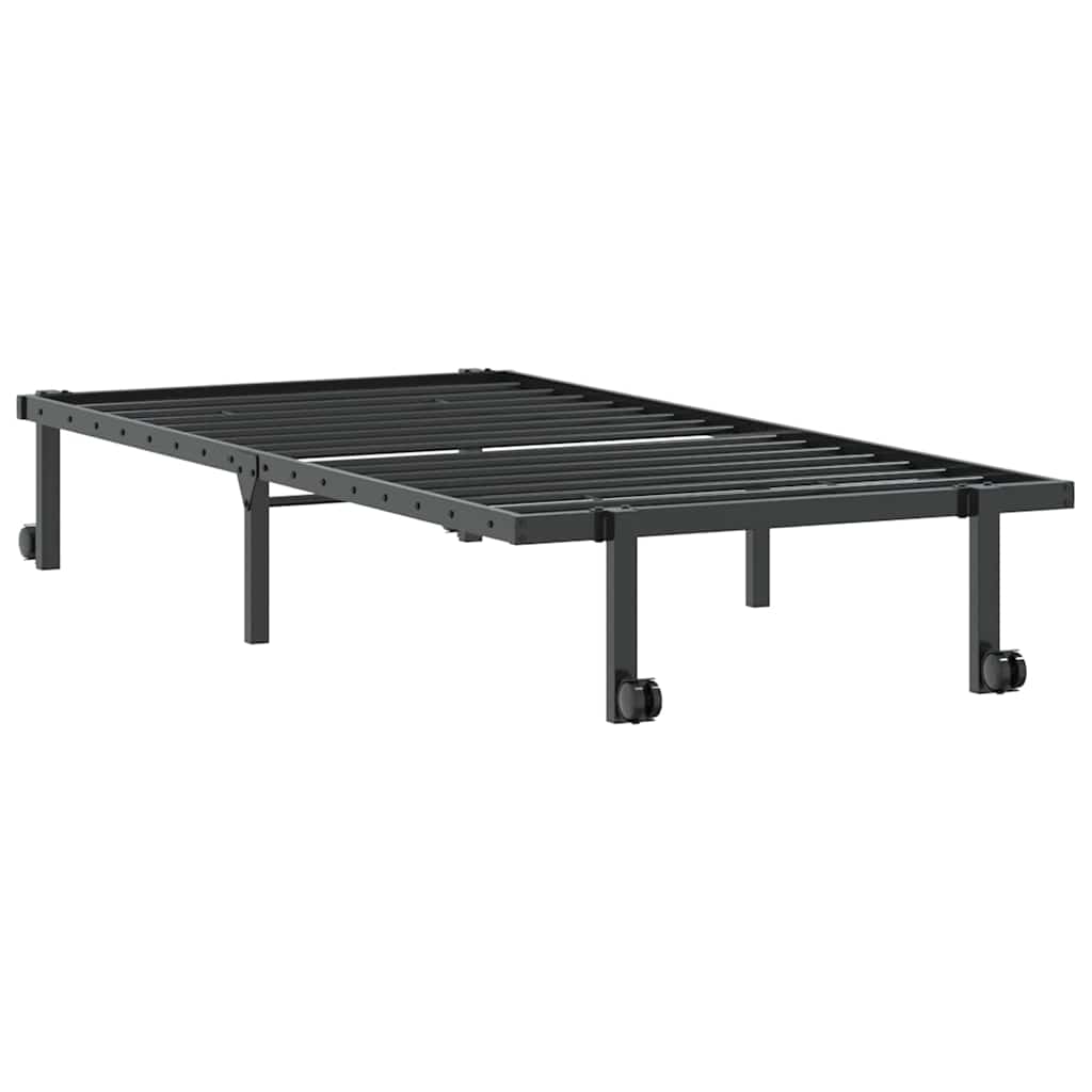 Estrutura de cama sem colchão Dobrável 90x200 cm aço preto